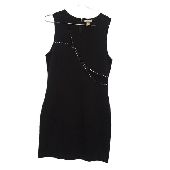 Ámbar Black Textured Dress with Transparent Cut Outs - Picture 1 of 11